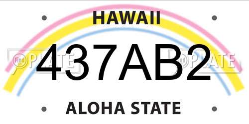 437AB2 Hawaii License Plate