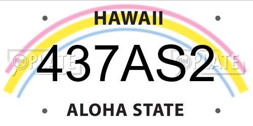 437AS2 Hawaii License Plate