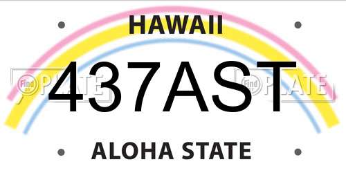 437AST Hawaii License Plate