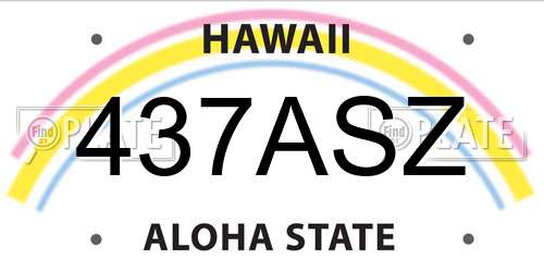 437ASZ Hawaii License Plate