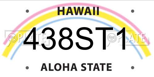 438ST1 Hawaii License Plate