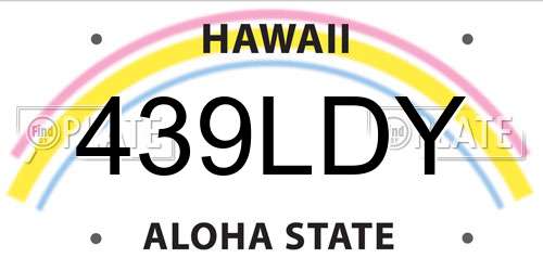 439LDY Hawaii License Plate