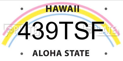 439TSF Hawaii License Plate