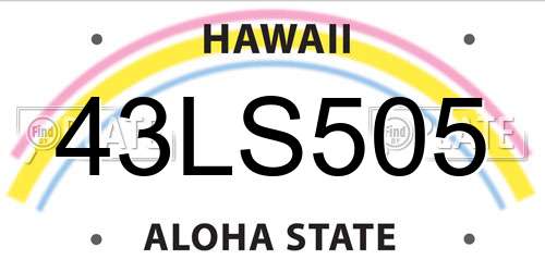 43LS505 Hawaii License Plate