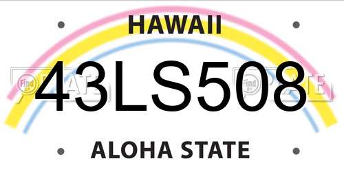 43LS508 Hawaii License Plate