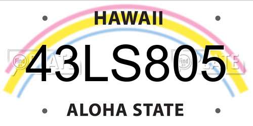 43LS805 Hawaii License Plate