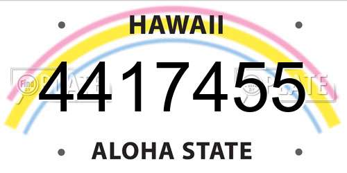4417455 Hawaii License Plate