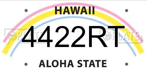 4422RT Hawaii License Plate