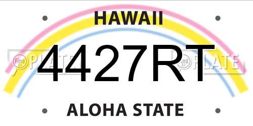 4427RT Hawaii License Plate