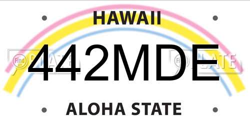 442MDE Hawaii License Plate
