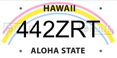 442ZRT Hawaii License Plate