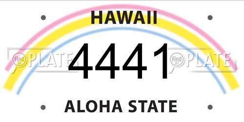 4441 Hawaii License Plate