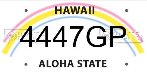4447GP Hawaii License Plate