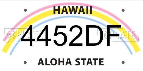 4452DF Hawaii License Plate
