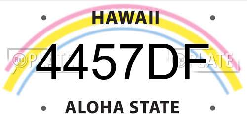 4457DF Hawaii License Plate