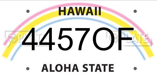 4457OF Hawaii License Plate