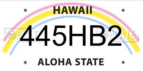 445HB2 Hawaii License Plate