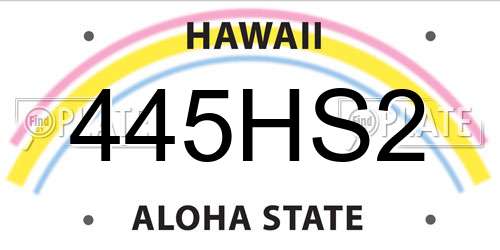 445HS2 Hawaii License Plate