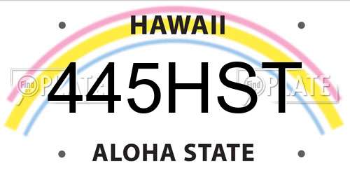 445HST Hawaii License Plate