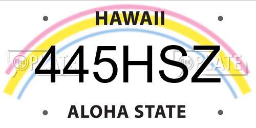 445HSZ Hawaii License Plate