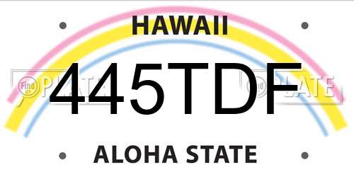 445TDF Hawaii License Plate
