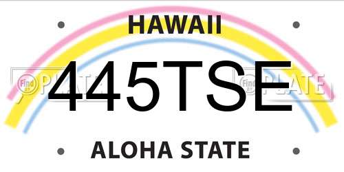 445TSE Hawaii License Plate