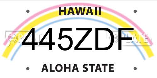 445ZDF Hawaii License Plate