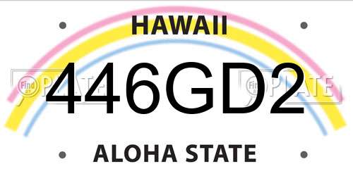 446GD2 Hawaii License Plate
