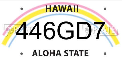 446GD7 Hawaii License Plate