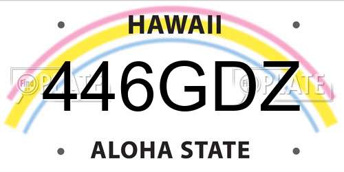446GDZ Hawaii License Plate