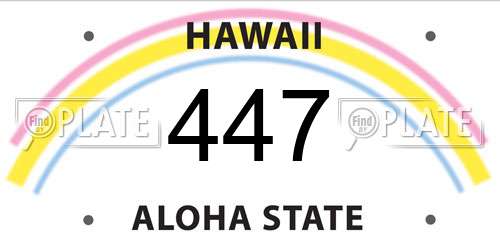 447 Hawaii License Plate