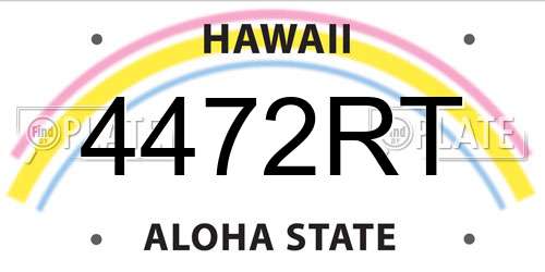4472RT Hawaii License Plate