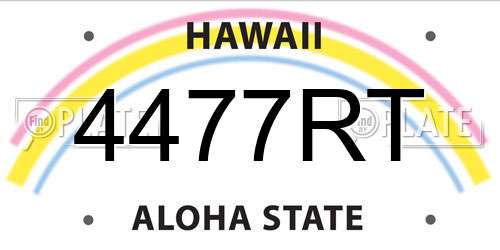4477RT Hawaii License Plate