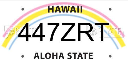 447ZRT Hawaii License Plate