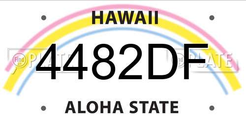 4482DF Hawaii License Plate