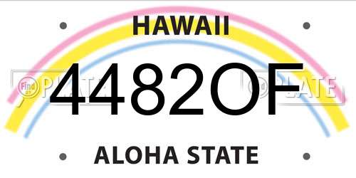 4482OF Hawaii License Plate