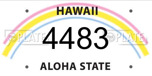 4483 Hawaii License Plate