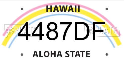 4487DF Hawaii License Plate