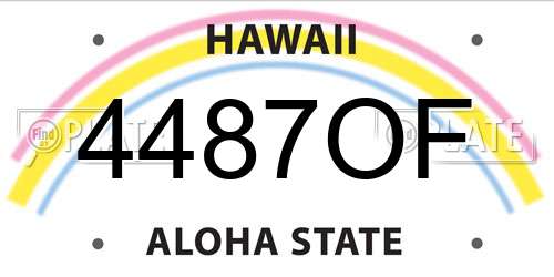 4487OF Hawaii License Plate