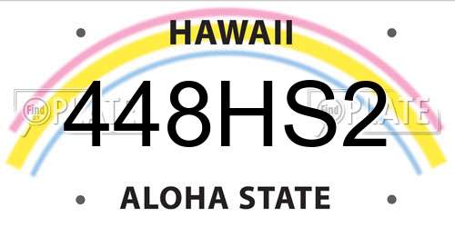 448HS2 Hawaii License Plate