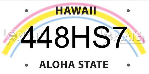 448HS7 Hawaii License Plate