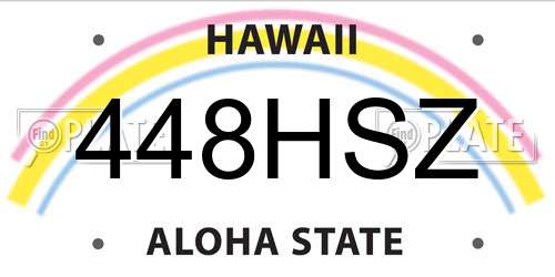 448HSZ Hawaii License Plate