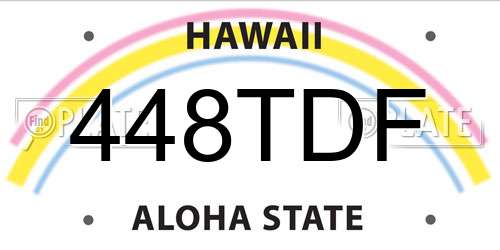 448TDF Hawaii License Plate