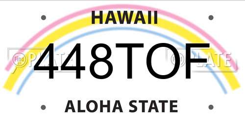 448TOF Hawaii License Plate