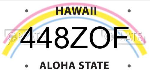 448ZOF Hawaii License Plate