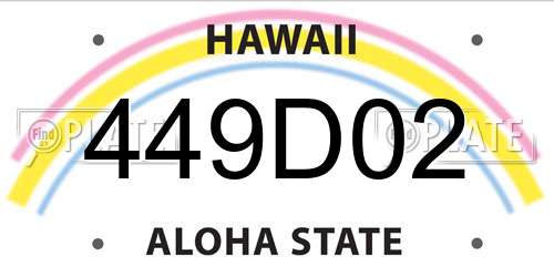 449D02 Hawaii License Plate