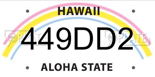 449DD2 Hawaii License Plate
