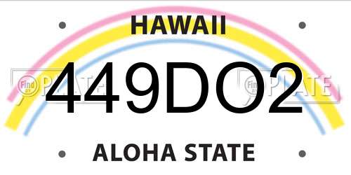 449DO2 Hawaii License Plate