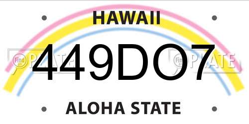 449DO7 Hawaii License Plate