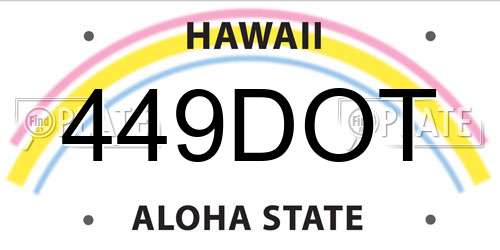 449DOT Hawaii License Plate